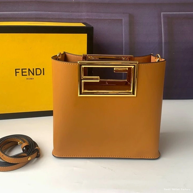 Affordable HOT In Bag Brown Way Leather Fendi Small Calf 0729